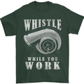 Whistle While You Work Turbo Cars Mens T-Shirt Cotton Gildan Forest Green