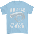Whistle While You Work Turbo Cars Mens T-Shirt Cotton Gildan Light Blue