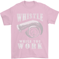 Whistle While You Work Turbo Cars Mens T-Shirt Cotton Gildan Light Pink