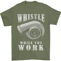 Whistle While You Work Turbo Cars Mens T-Shirt Cotton Gildan Military Green