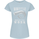 Whistle While You Work Turbo Cars Womens Petite Cut T-Shirt Light Blue