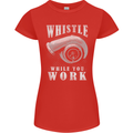 Whistle While You Work Turbo Cars Womens Petite Cut T-Shirt Red