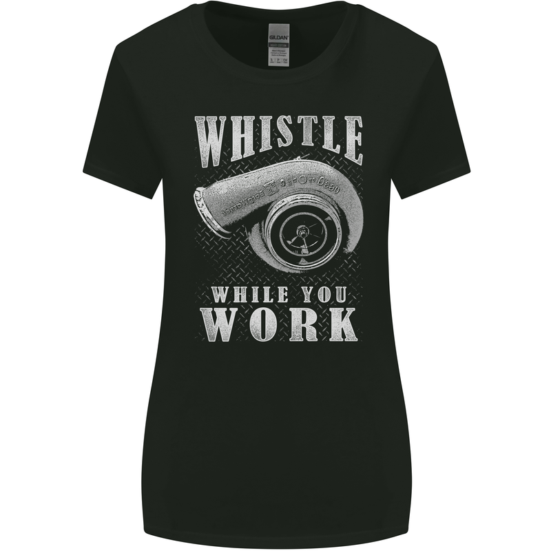 Whistle While You Work Turbo Cars Womens Wider Cut T-Shirt Black