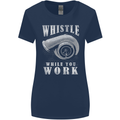 Whistle While You Work Turbo Cars Womens Wider Cut T-Shirt Navy Blue