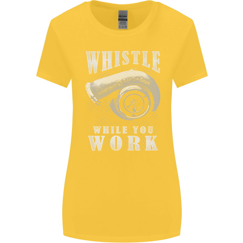 Whistle While You Work Turbo Cars Womens Wider Cut T-Shirt Yellow