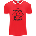 Imagine Its Not a Dream World Peace Hippy Mens Ringer T-Shirt FotL Red/White