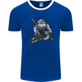 SAS Bulldog British Army Special Forces Mens Ringer T-Shirt FotL Royal Blue/White