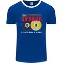Im Bipooler I Play 8-Ball 9-Ball Funny Pool Mens Ringer T-Shirt FotL Royal Blue/White