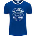 A Qualified Police Officer Looks Like Mens Ringer T-Shirt FotL Royal Blue/White