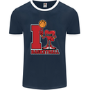 I Love Basketball Mens Ringer T-Shirt FotL Navy Blue/White