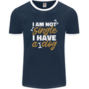 Im Not Single I Have a Dog Funny Mens Ringer T-Shirt FotL Navy Blue/White