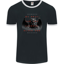 Eternal Black Sun Evil Demon Skull Gargoyle Mens Ringer T-Shirt FotL Black/White