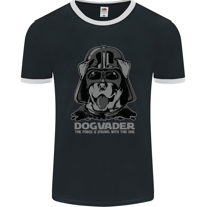 Dogvader Funny Dog Parody K9 Puppy Mens Ringer T-Shirt FotL Black/White