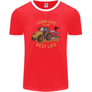 Farming Farm Life is the Best Life Farmer Mens Ringer T-Shirt FotL Red/White