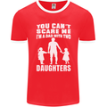 Dad With Two Daughters Funny Fathers Day Mens Ringer T-Shirt FotL Red/White