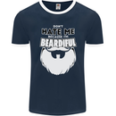 Beardiful Funny Beard Mens Ringer T-Shirt FotL Navy Blue/White
