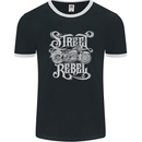Street Rebel Motorcycles Motorbike Biker Mens Ringer T-Shirt FotL Black/White