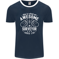 This Is What an Awesome Surveyor Looks Like Mens Ringer T-Shirt FotL Navy Blue/White