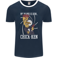 Funny Chicken Spy Parody Mens Ringer T-Shirt FotL Navy Blue/White