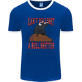 Can't Bullsh!t a Bullshiter Funny Offensive Mens Ringer T-Shirt FotL Royal Blue/White