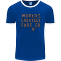 Father's Day World's Greatest Farter Funny Mens White Ringer T-Shirt Royal Blue/White