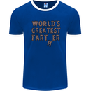 Father's Day World's Greatest Farter Funny Mens White Ringer T-Shirt Royal Blue/White