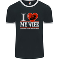 I Love My Wife Motorbike Biker Motorcycle Mens Ringer T-Shirt FotL Black/White