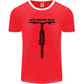 Lifer Behind Bars Funny Cycling Cyclist Mens Ringer T-Shirt FotL Red/White