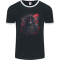 Samurai of Death Japanese Fantasy Warrior Mens Ringer T-Shirt FotL Black/White