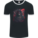 Samurai of Death Japanese Fantasy Warrior Mens Ringer T-Shirt FotL Black/White