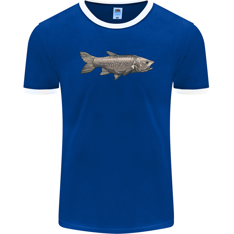 A Bolan Fish Fishing Fisherman Mens Ringer T-Shirt FotL Royal Blue/White