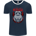 Fight Rage MMA Mixed Martial Arts Muay Thai Mens Ringer T-Shirt FotL Navy Blue/White