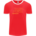 Triathlon Running Swimming Cycling Mens Ringer T-Shirt FotL Red/White