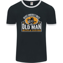 Guitar Never Underestimate an Old Man Mens Ringer T-Shirt FotL Black/White