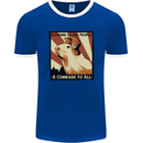 Capybara Comrade Mens Ringer T-Shirt FotL Royal Blue/White