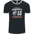 53 Year Wedding Anniversary 53rd Rugby Mens Ringer T-Shirt FotL Black/White