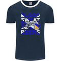 Blood Sweat Rugby and Beers Scotland Funny Mens Ringer T-Shirt FotL Navy Blue/White