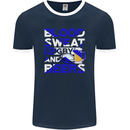 Blood Sweat Rugby and Beers Scotland Funny Mens Ringer T-Shirt FotL Navy Blue/White