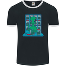 Funny Alien Drug Dealer Weed Mens Ringer T-Shirt FotL Black/White