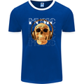 Forever Music Skull Rock Heavy Metal Punk Mens Ringer T-Shirt FotL Royal Blue/White