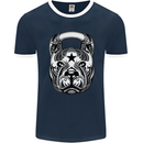Pitbull Kettlebell Gym Training Top Workout Mens Ringer T-Shirt FotL Navy Blue/White