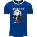 Trust Me I'm a Doctor Skull Gothic Skeleton Mens Ringer T-Shirt FotL Royal Blue/White