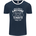 An Awesome Telemarketer Looks Like Mens Ringer T-Shirt FotL Navy Blue/White