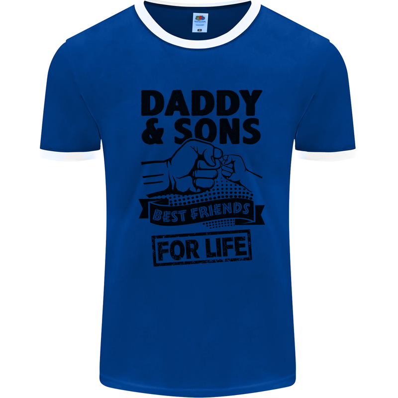 Daddy & Sons Best Friends Father's Day Mens White Ringer T-Shirt Royal Blue/White