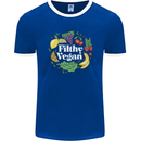 A Filthy Vegan Mens Ringer T-Shirt FotL Royal Blue/White