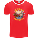 Funny Chickens Merry Cluckmas Mens Ringer T-Shirt FotL Red/White