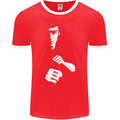 Martial Arts Silhouette MMA Jeet Kune Do Mens Ringer T-Shirt FotL Red/White