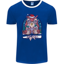 Bah Humbug Grumpy Christmas Owls Mens Ringer T-Shirt FotL Royal Blue/White