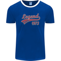 Legend Since 50th Birthday 1973 Mens Ringer T-Shirt FotL Royal Blue/White