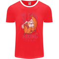 Sloth Hiking Team Trekking Rambling Funny Mens Ringer T-Shirt FotL Red/White